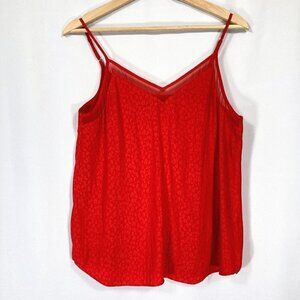 1.State Leopard Chiffon Camisole Tank V-Neck Flirty Sexy Party Boho